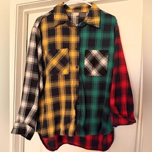 Multicolor Plaid Button-Up Shirt